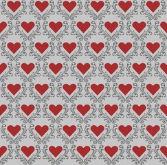 Fototapeta na wymiar heart pattern seamless background