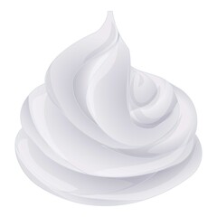 Meringue cream icon cartoon vector. Cake foam