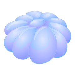 Blue meringue icon cartoon vector. Cream swirl