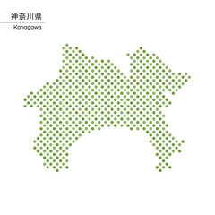 Fototapeta premium 神奈川県のデザイン地図 ドット