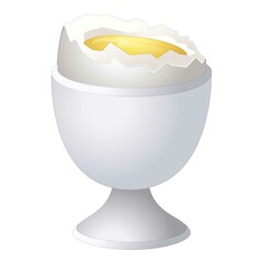 Boiled egg icon cartoon vector. Broken eggshell