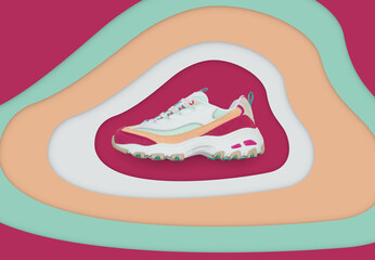 sneakers on a colored background
