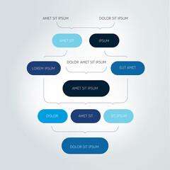 Infographics flowchart. Colored shadows scheme.