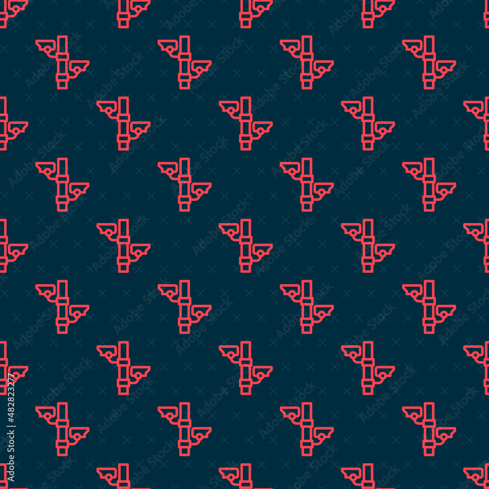 Aufkleber red line security camera icon isolated seamless pattern on black background. vector
