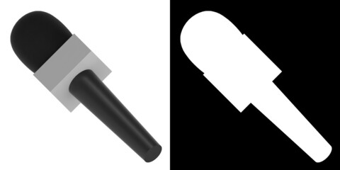 3D rendering illustration of a news microphone