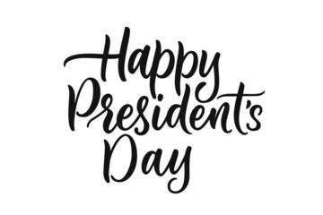 Happy Presidents Day hand drawn calligraphy. Vector illustration for greeting card or holiday banner