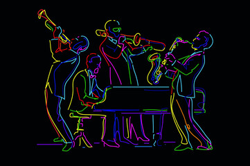 Jazz band vector illustration - 482824832