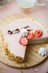 high key strawberry cake