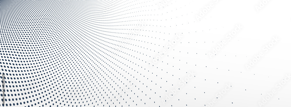 Poster dotted vector abstract background, light grey dots in perspective flow, dotty texture abstraction, b