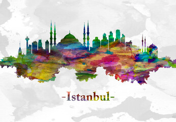 Fototapeta premium Istanbul Turkey skyline