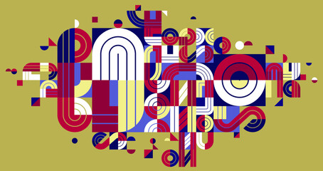 Dynamic messy abstract vector design composition, minimal lined modern art, stylish geometry elements.