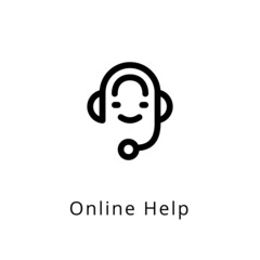Online Help icon in vector. Logotype