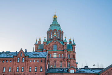 Fototapeta na wymiar View of Uspenski Cathedral, Helsinki, Finland