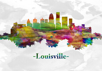 Louisville Kentucky skyline - obrazy, fototapety, plakaty