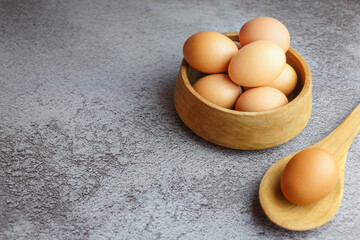 fresh chicken eggs on the table