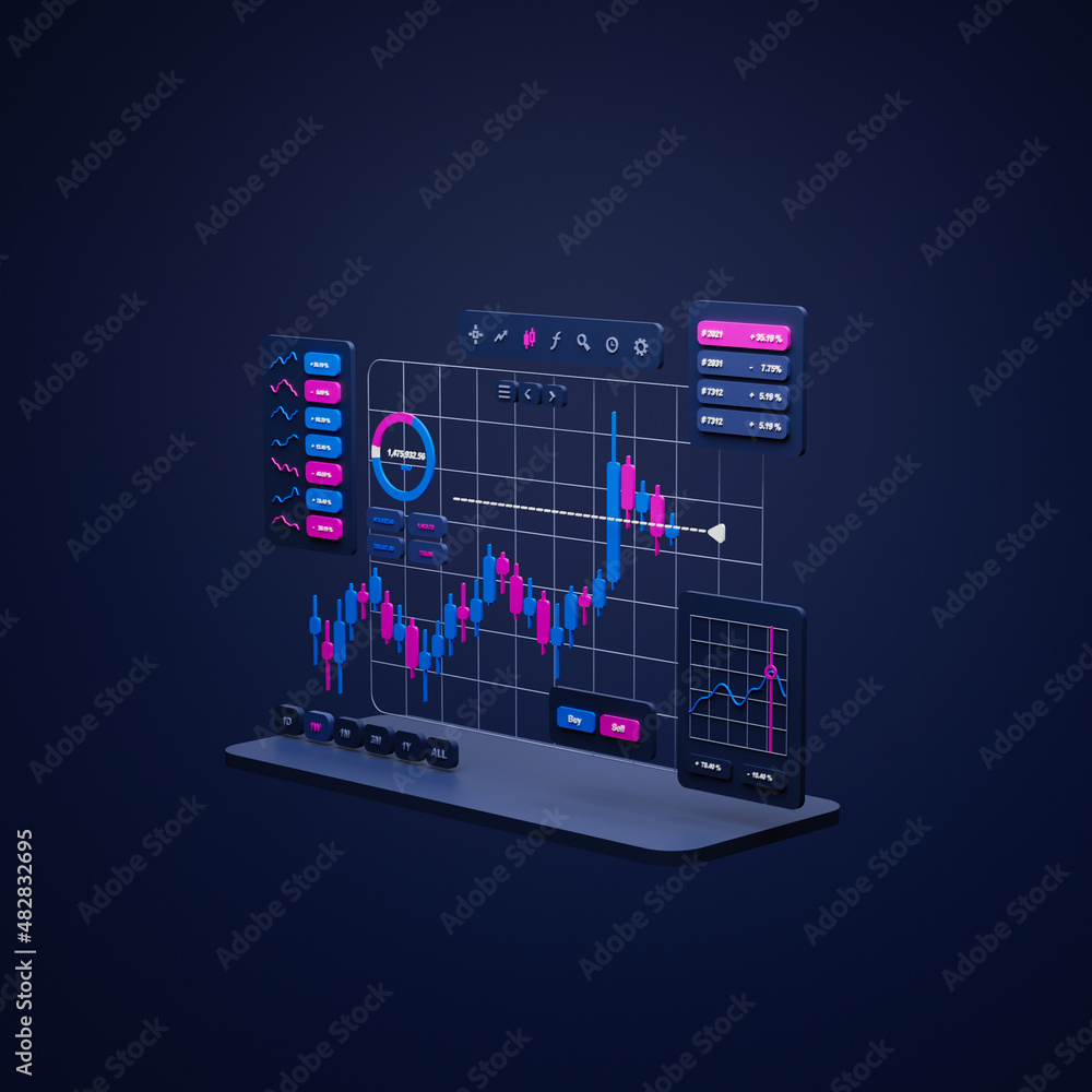 Poster financial business investment stock market forex crypto currency trading candlestick data profits an