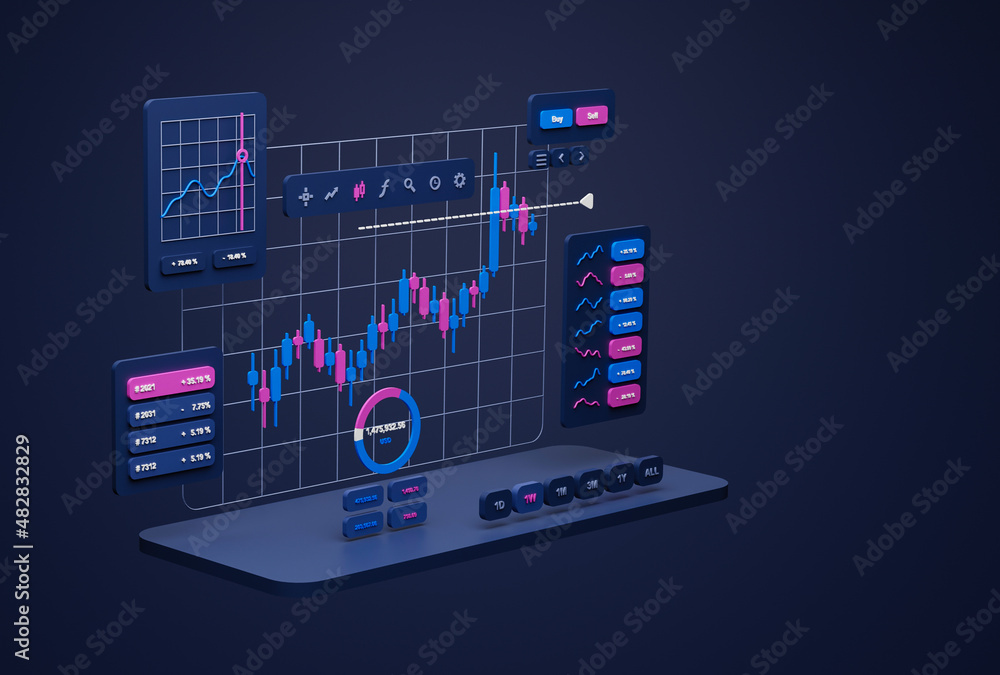 Poster financial business investment stock market forex crypto currency trading candlestick data profits an