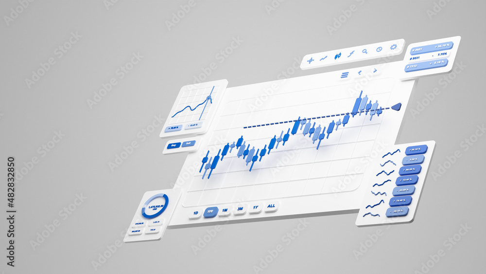 Poster financial business investment stock market forex crypto currency trading candlestick data profits an