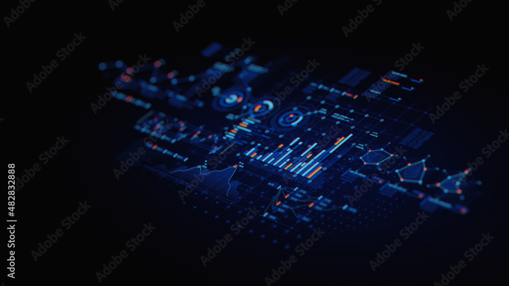 Poster financial data document graph chart report statistic marketing research development planning managem