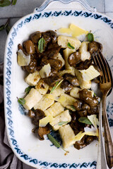 gnocchi with wild mushrooms.style rustic.