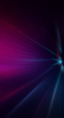 Fototapeta premium Dark abstract futuristic background with ultraviolet neon glow. Laser neon lines, waves, particle explosion