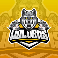 wolf e-sport logo gaming template