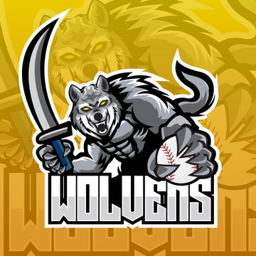 wolf e-sport logo gaming template
