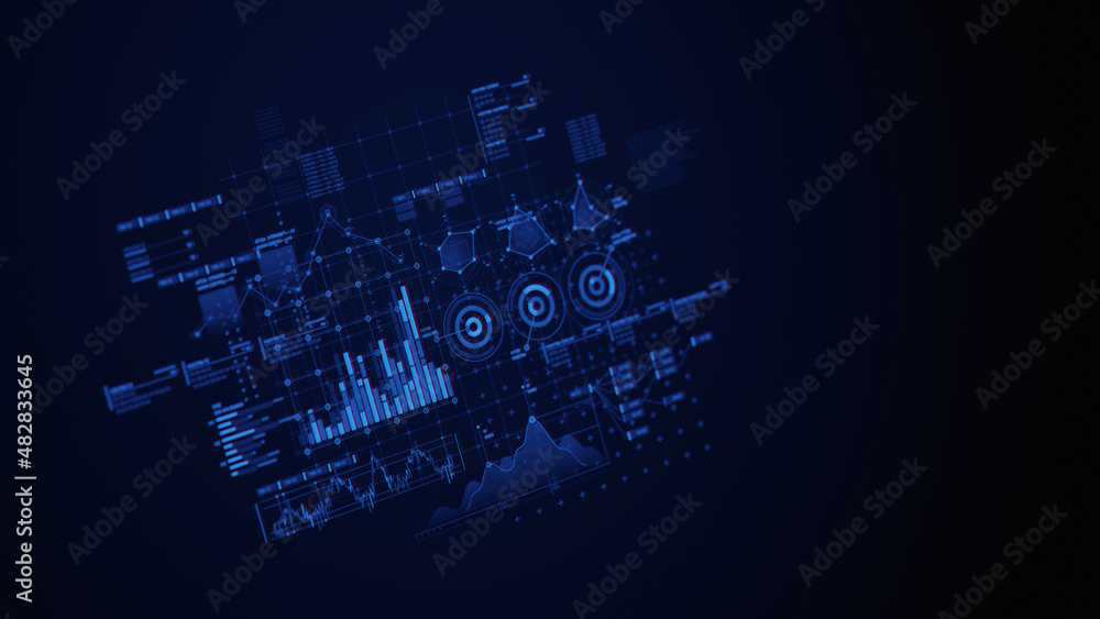 Poster financial data document graph chart report statistic marketing research development planning managem