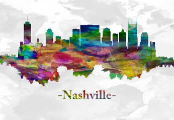Nashville Tennessee skyline - obrazy, fototapety, plakaty