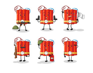 dynamite troops character. cartoon mascot vector