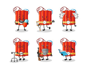 dynamite elderly character. cartoon mascot vector