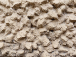 The texture of cement and stone on the facade of the building