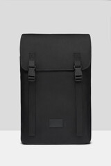 black backpack on white background