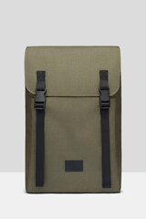 green cargo backpack on white background