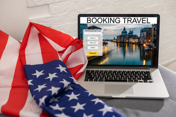 booking online concept, travel planning