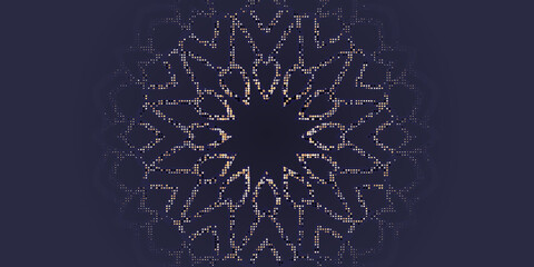 Abstract gold and black halftone background.