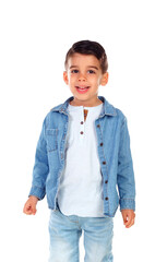 Latin child wearing denim clothes