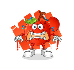 cherries monster vector. cartoon character