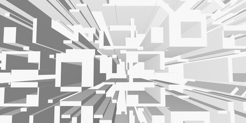 Abstract white architecture background. 3d render white background. 