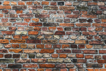 Fototapeta premium Red brick weathered wall background 