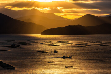 愛媛県、夜明けの宇和島・2022年冬