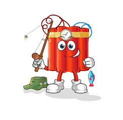 dynamite fisherman illustration. character vector