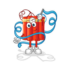 dynamite Rhythmic Gymnastics mascot. cartoon vector