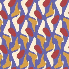 Fototapeta na wymiar Modern abstract organic shapes seamless pattern. Blue background