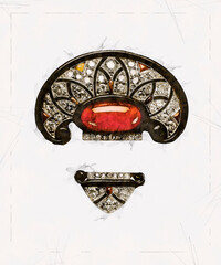 Illustration Sketch of shiny vintage jewelry