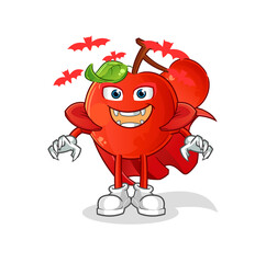 cherries Dracula illustration. character vector