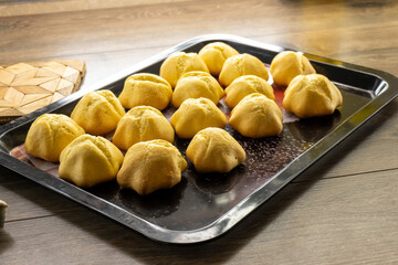 Perfect Classic profiterole.Perfect Choux Pastry. food concept 