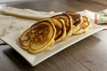 Classic Pancakes on wooden background. food concept 