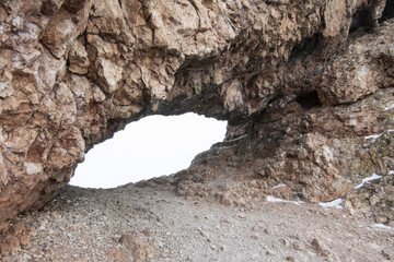 Rocks with through holes