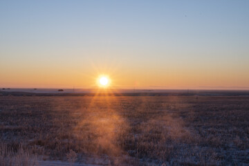 sunrise over the fields